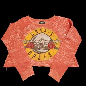 Bravado SM Guns 'n Roses Red Graphic Cropped Pullover Sweater
